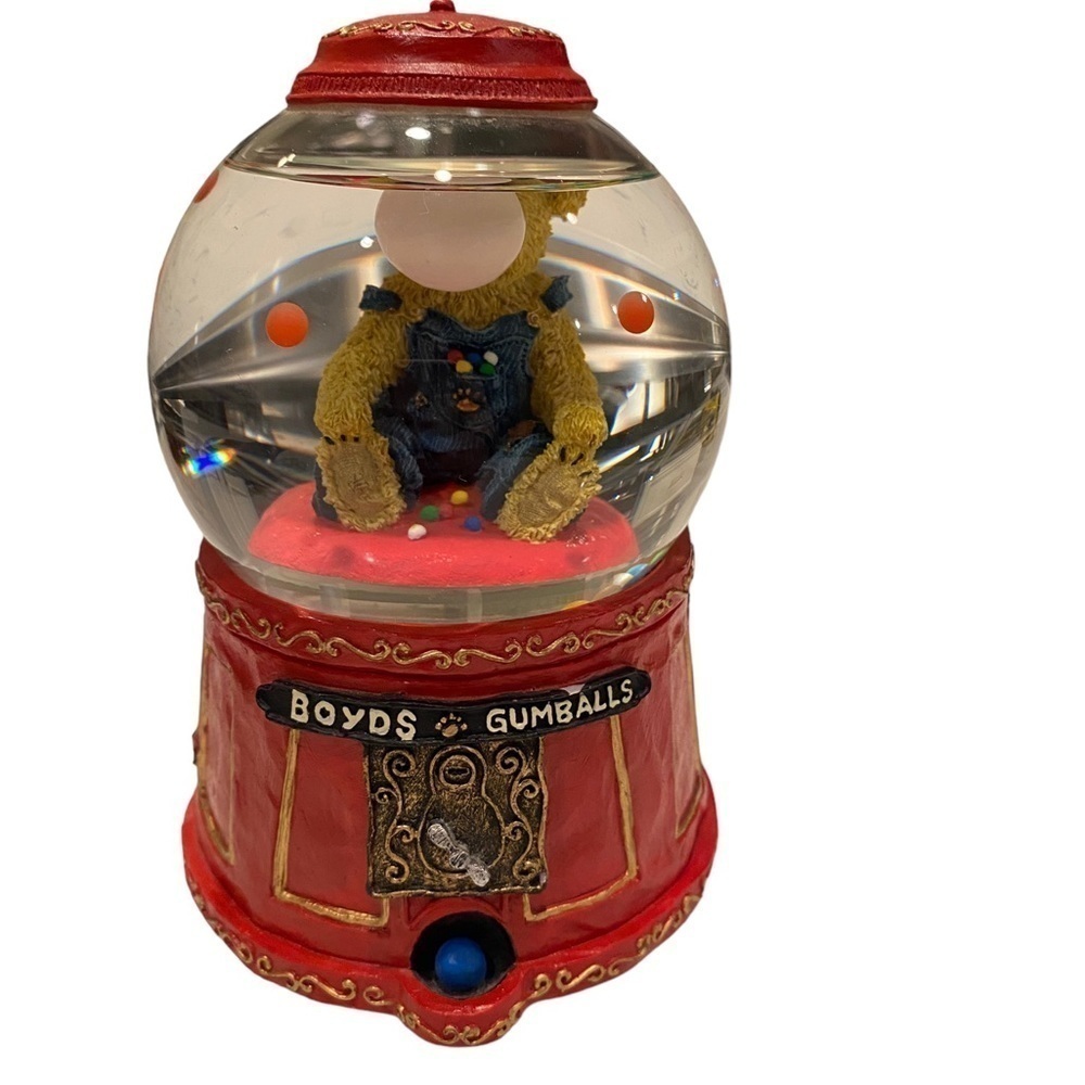 Boyds Bear Bubbles McBeansley Water Globe Musical Figurine Style # - 270614